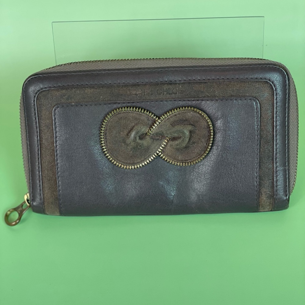 See by Chloe two tone long wallet with gold tone accents